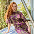 Atelier Jupe - 100% Viscose - Khaki Viscose with Purple Flowers